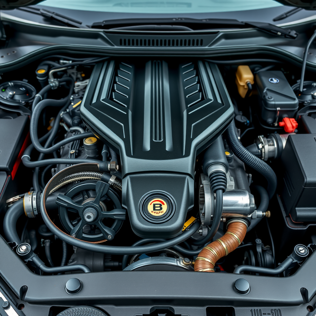 Vista detallada del compartimento del motor mostrando componentes limpios, correas, mangueras y niveles de fluidos correctos